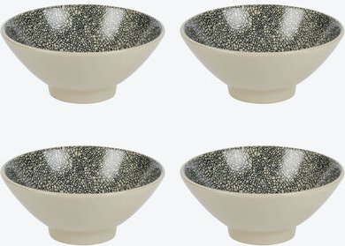 4er-Set Müslischalen - Lambert Kaori Geschirr Krakelee-Optik, Steinzeug, Schwarz-weiß, Ø/H ca. 15,5/6,5 cm