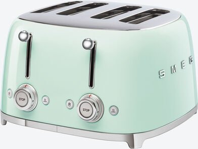 SMEG 4-Schlitz-Toaster - Retro 50's Style, Mint, 2.000 W, Kunststoff/Metallkorpus, 33 x 30 x 20 cm, rutschfeste Füße, Ka...