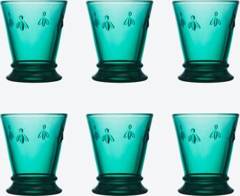 Wassergläser Biene, 6 Stück, türkis