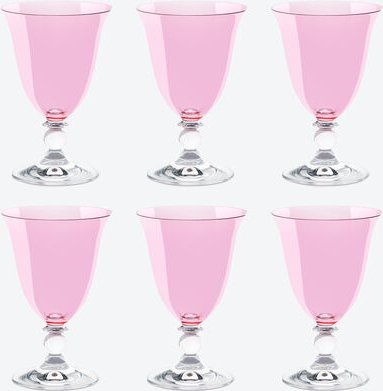 6er Set Kristall-Wasserglas 260 ml Rosa