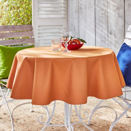 Uni Outdoor-Tischdecke, ø 140 cm, orange, fleckabweisend