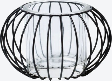 Windlichthalter Metall, Höhe 12 cm, ø 20 cm