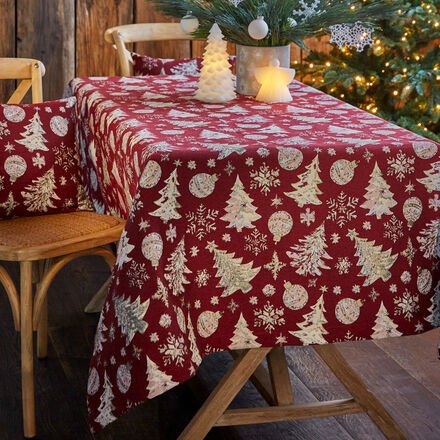 Tischdecke "Bäume", Rot, 85 x 85 cm