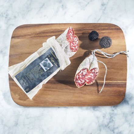 Trüffelsalami mit schwarzem Trüffel ca. 220 g - Handarbeit, luftgetrocknet, Naturzutaten, aus Frankreich, im Geschenksäc...