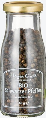 BIO Schwarzer Pfeffer, ganz, 60 g DE-ÖKO-001