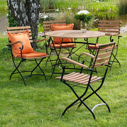 Set: 1 Tisch rund, 4 Stühle