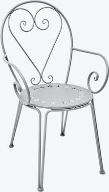 "Armlehnstuhl "Belle Époque" - Eisen, PE, Grau, B/T/H ca. 56/49/90,5 cm, Gewicht ca. 3,86 kg, belastbar bis 160 kg"