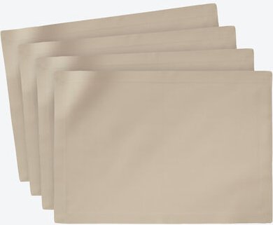 4er-Set Uni Outdoor-Tischsets, Beige, 35 x 50 cm, fleckabweisend, waschbar bei 40 °C