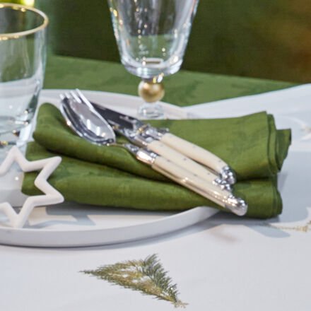 2er-Set Servietten tanzende Tannen, 40 x 40 cm, grün, fleckabweisend