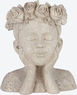 Bepflanzbare Frauenbüste, Polyresin, 25 x 20,5 x 29 cm (L/B/H)