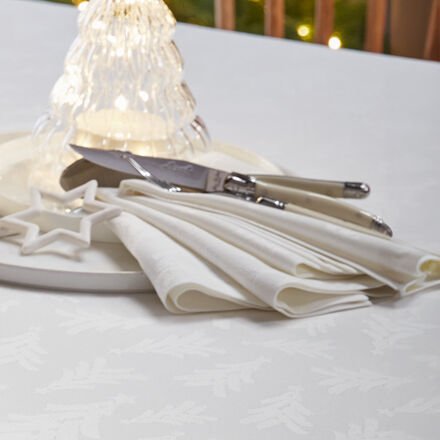 2er-Set Servietten tanzende Tannen, 40 x 40 cm, ecru, fleckabweisend