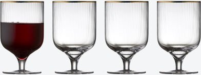 Universalglas mit Goldrand, 4 Stück, 30 cl, Ø 7,5 cm, 12 cm hoch