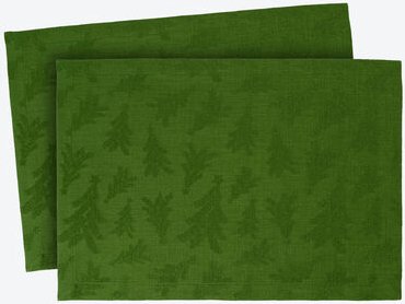 2er-Set Tischsets tanzende Tannen, 35 x 50 cm, grün, fleckabweisend