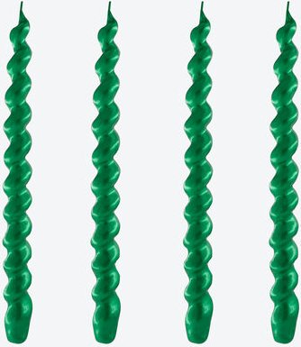 4er-Set Kerzen, Dunkelgrün, Mineralwachs, Ø/H 2/26 cm, jeweils 70 g