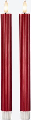 LED-Kerze, 2 Stück, Rot, Ø 2 x 25 cm