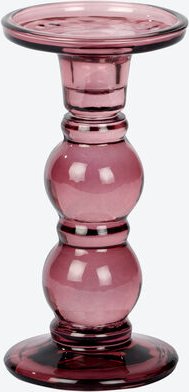 Lambert Kerzenleuchter Andratx, für Stumpenkerzen & Stabkerzen, modernes Design, Glas, Bordeaux, groß Ø 9,5 x 18,5 hoch