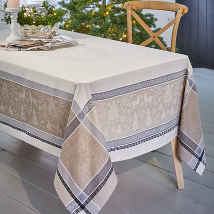 Tischwäsche Winterwald, Tischdecke, 160 x 300 cm, Beige