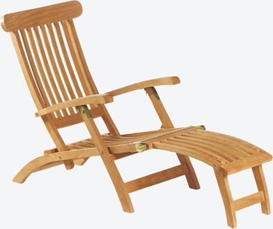 Teak-Deck Chair, 192 x 58 x 90 cm, Sitzhöhe 24-38 cm, 18 kg