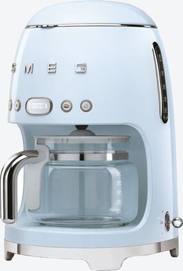 Smeg Filter-Kaffeemaschine - Hellblau, 1,4 l, 10 Tassen, Aromawahl, Autostart, Warmhaltefunktion, Retro-Design, 1.050W, ...