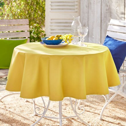 Thumbnail - Uni Outdoor-Tischdecke, ø 140 cm, gelb, fleckabweisend