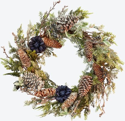 Frost Kranz mit Zapfen