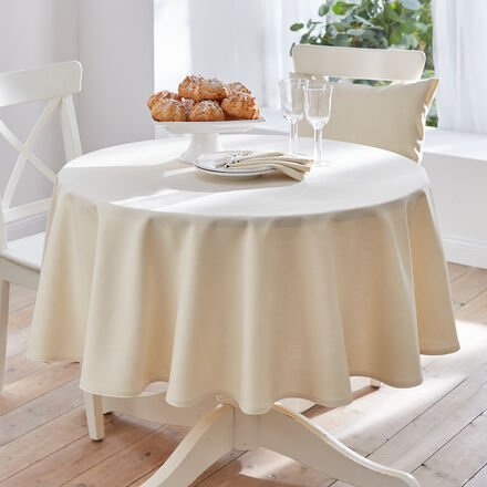 Tischdecke Uni, fleckgeschützt, rund Ø 170 cm, Creme