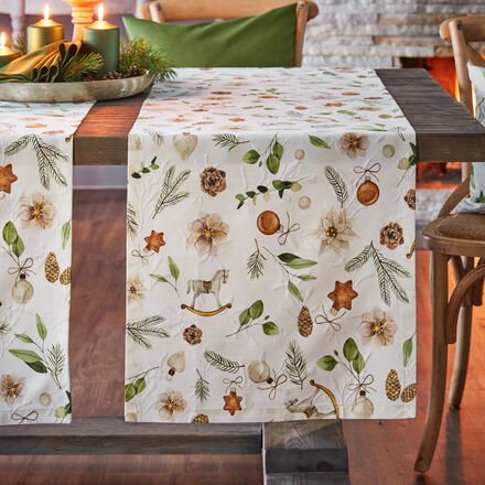 Tischläufer Schaukelpferd, 50 x 140 cm, Matalasse, 100 % Baumwolle