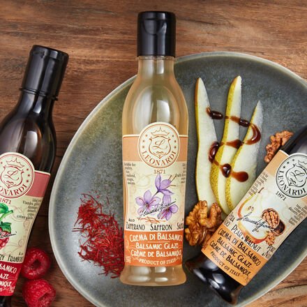 Weiße Balsamico-Creme mit Safran 200 ml - Cremig aus Modena, Balsamico weiß aus Modena, mit Safran verfeinert, gereift, ...