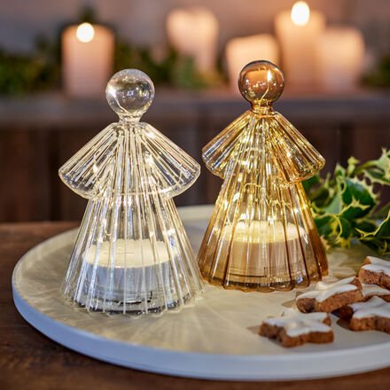 Leuchtengel, bernstein, 15 cm hoch