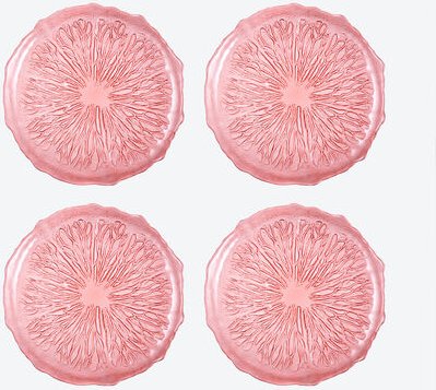 Glasteller Obst, Rot , Ø28 cm, 4 Stück