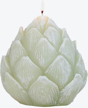 Artischocken-Kerze groß - Grün, Ø/H 19/17 cm, Gewicht ca. 2 kg, pflanzliches und mineralisches Wachs, Docht, Brenndauer ...