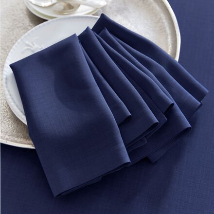6er-Set Servietten Uni-Fleckgeschützt, marine, 40 x 40 cm
