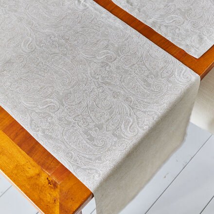 Tischläufer Jaquard Classic, 48 x 140 cm, Farbe: creme, mit Fleckschutz