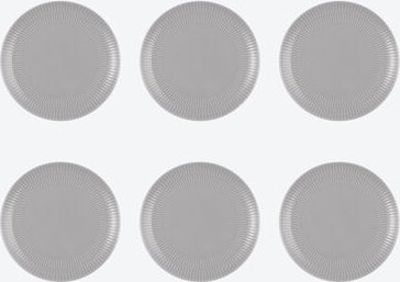 Thumbnail - Teller, 6 Stück, Grau, Ø 22,5 cm, Porzellan, spülmaschinenfest, mikrowellengeeignet