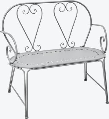 "Bank "Belle Époque" - Eisen, PE, Grau, B/T/H ca. 100/57/87 cm, Gewicht ca. 10 kg, belastbar bis 220 kg"