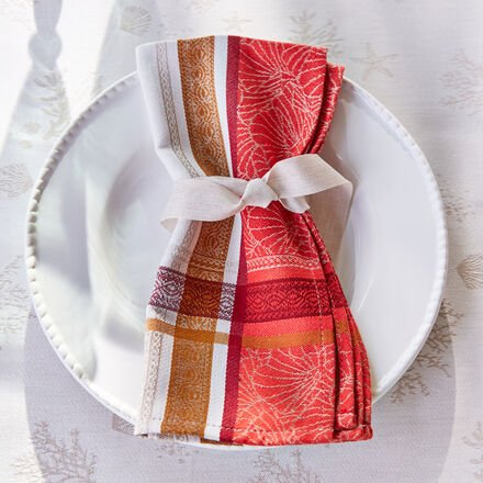 4er-Set Servietten Ozean, rot, 50 x 50 cm, ohne Beschichtung