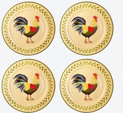 4 Essteller Hahn, 25 cm