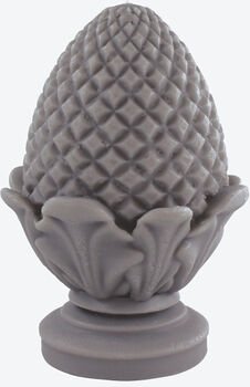 Duftkerze Pinienzapfen groß - Wachs, Grau, dekoratives Design, natürlicher Duft, Handarbeit, Wachs, Ø/H 14/21 cm, Brennd...