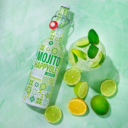 Mojito Cocktail 750 ml, 7,9 % Vol. - mit goldenem Rum & Minze, Zitronen- & Limettensaft, geringer Zucker- und Alkoholgeh...