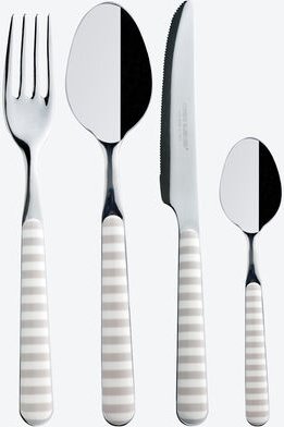 Camping Besteckset 24-tlg. für 6 Personen, robust & pflegeleicht, Edelstahl/Hartplastik, Ideal für Camping, Boot & Pickn...