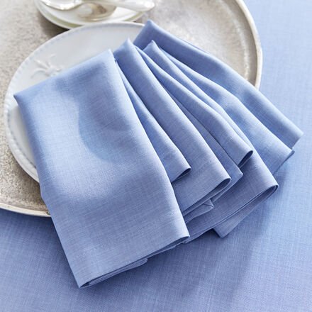 Servietten Uni-Fleckgeschützt, 6er-Set, hellblau, 40 x 40 cm
