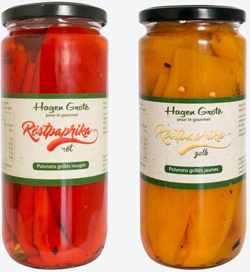 Röstpaprika, 2 Gläser, 1 x rot, 1 x gelb, je 450 g