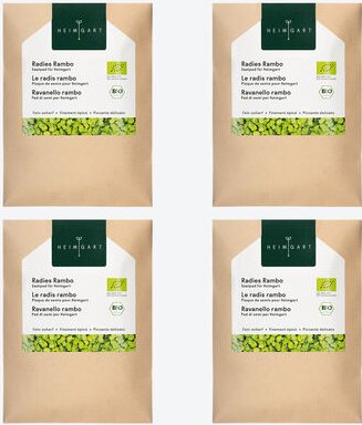 Microgreens Saatpads, Radieschen, 4 Stück, DE-ÖKO-070