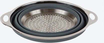 Falt-Seiher - Edelstahl/Silikon, Ø 22 cm, spülmaschinenfest, platzsparend zusammenklappbar, ideal zum Abgießen, Waschen ...