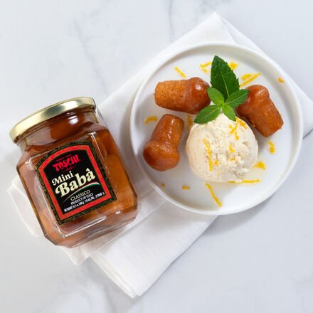 Babà al Rhum 400 g - In Rum-Sirup eingelegt, italienisch, handgemacht, saftig & weich, ca. 10-12 Stück, ideal zu Eis & D...