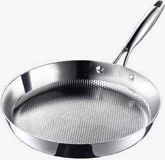 Hagen Grote Wabenstruktur-Grillpfanne, 24 cm Ø, Edelstahl/Aluminium, ofenfest, spülmaschinenfest, für alle Herdarten ink...