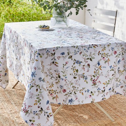 Tischdecke mit Blumenmuster 150 x 200 cm - Abwischbar, Flüssigkeits- & Fleckschutz, 100 % Baumwolle, beschichtet, pflege...