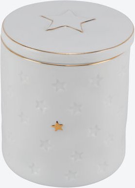 Keksdose - Porzellan, Weiß, Golddekor, Ø/H 11/13 cm