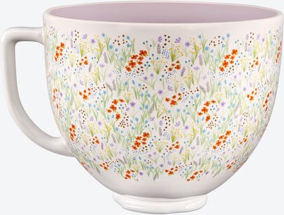 KitchenAid Keramikschüssel Wildflower 4,7 l - Kratzfest, hitze- & gefriergeeignet, spülmaschinenfest, mit Blumenmuster