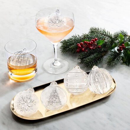 XXL Weihnachts Eiskugel Former, Punkte & Streifen, 2er Set